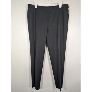 Lafayette 148 Pants Womens 14 Gray Virgin Wool Blend Slim Career Office Stretch
